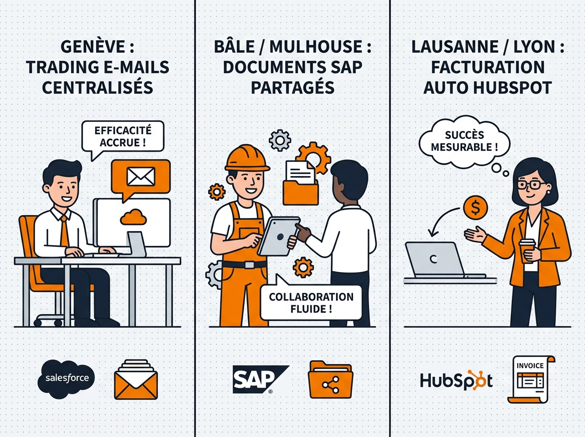Cas concrets de PME franco-suisses ayant intégré CRM/ERP avec Google Workspace